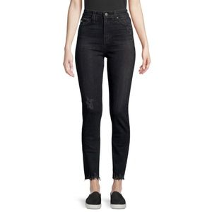 AG Jeans Sophia High-Rise Washed Straight-Leg Jean